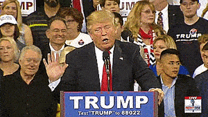 川普演讲台背后右下角的两个同学....