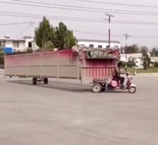 只要胆子大，三轮干半挂